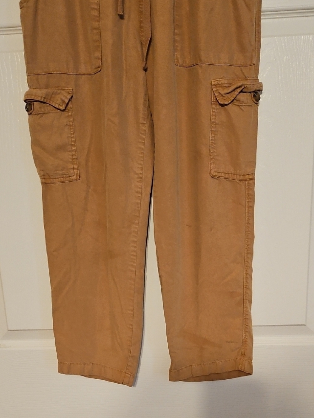 Velvet Heart Flowy Cargo Pants - Tan - Picture 3 of 15